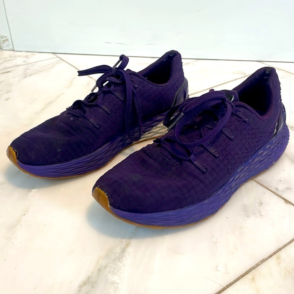 NoBull Project purple knit runners men/youth 6, women’s 7.5 workout gym comfort